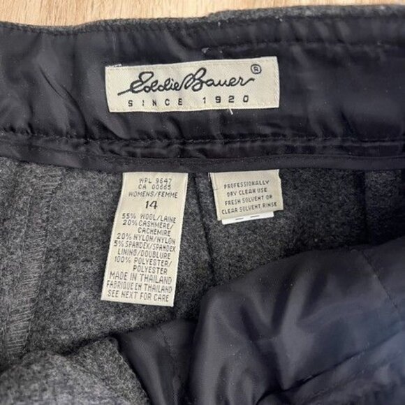 Vintage Eddie Bauer Wool Cashmere Pants Womens size 14 Grey gray stirrup Dressy - Picture 5 of 8
